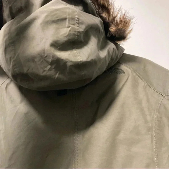 The North Face HyVent army green down  puffer parka hooded jacket - Picture 14 of 16